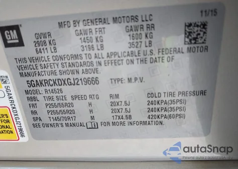 2016 Buick Enclave Premium z USA, uszkodzony, nr VIN 5GAKRCKDXGJ219666